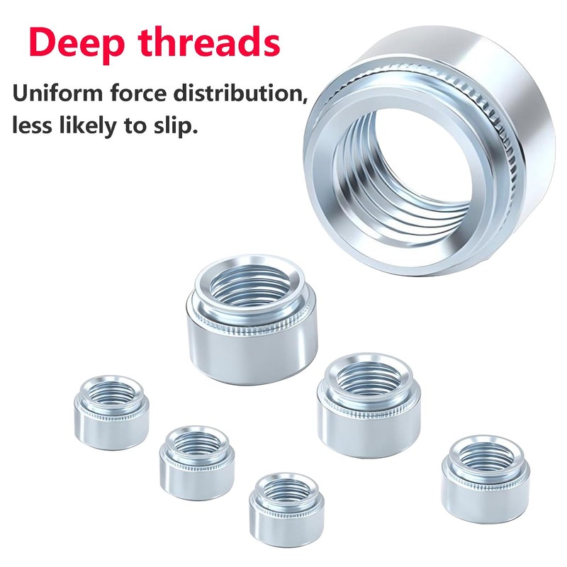 Qrity Pack of 20 Nuts, M4-2 mm Self-Locking Nuts, Pressure