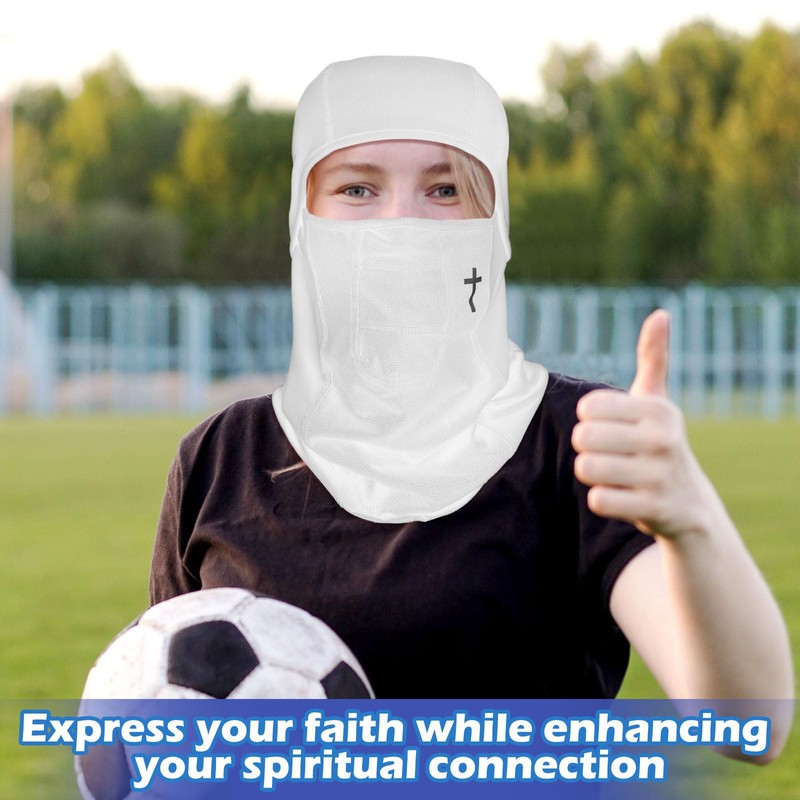 Jeere 2 Pack Faith Cross Sun Protection Face Cover Loose-Fitting
