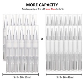 UPZIGS 10 pcs 5ml Empty Cuticle Oil Pen, Nail Oil Twist Pen with Brush, Eyelash Growth Liquid Tube, Cosmetic Lip Gloss Container