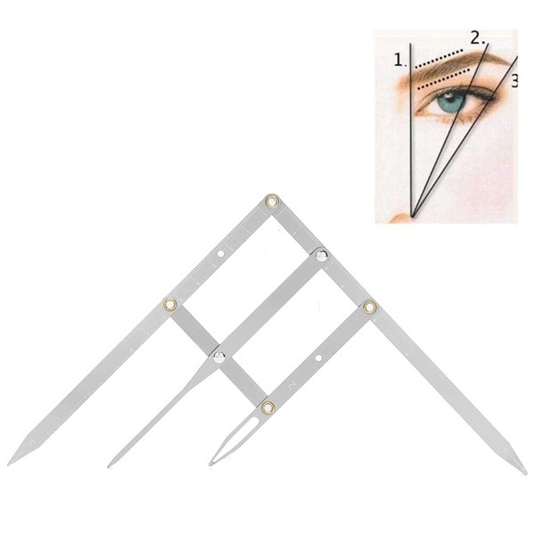 Eyebrow Ruler, Eyebrow Positioning Measurement Microblading Tattoo Eyebrow Ruler Golden Cut Makeup Symmetrical Tool Accessories (White)