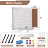 Dry Erase Calendar Whiteboard with Cork Board for Wall, Magnetic