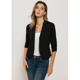 GRACE KARIN Womens Business Casual Work Office Blazer Formal Open Cardigan Jacket Shrug Black L