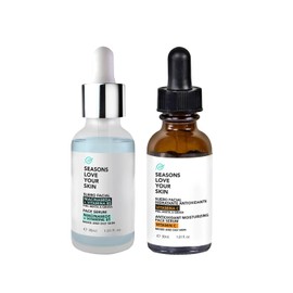 Seasons love your skin Kit 2 Serum : Niacinamida 30ml + Vitamina C 30ml | Controla el exceso de grasa | Hidratación Profunda | Control acné | Calma y Reduce Irritaciones | Ideal para piel Mixta a Grasa