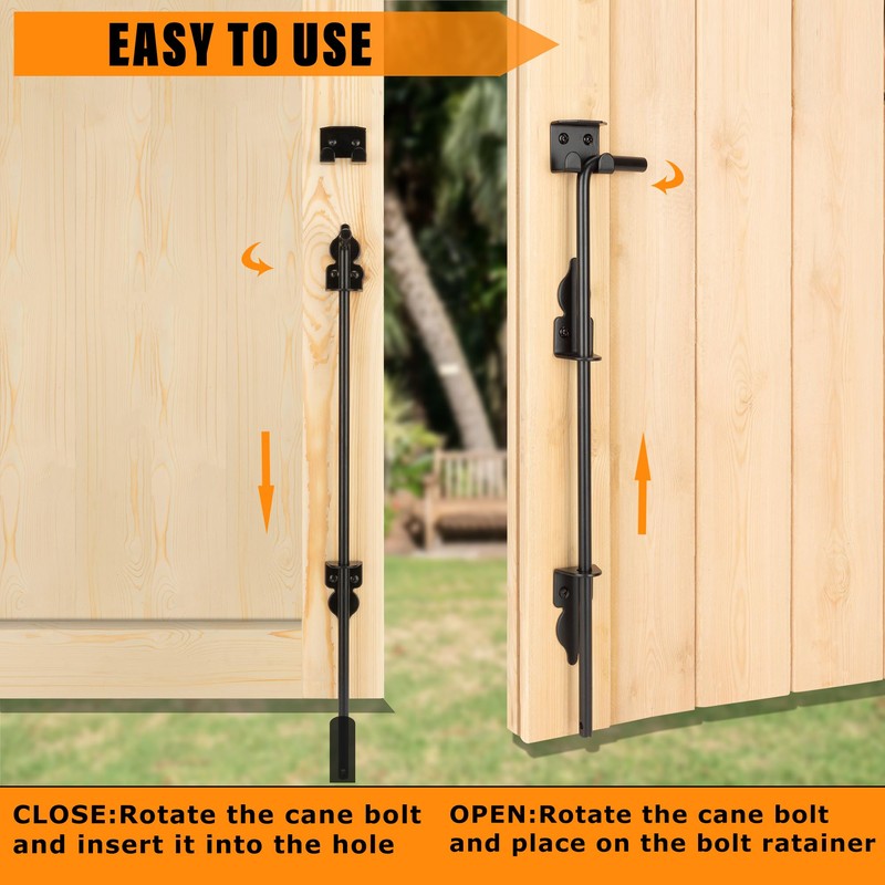 DJSUNPACKING 12" Heavy Duty Cane Bolt Gate Drop Rod-Steel Gate