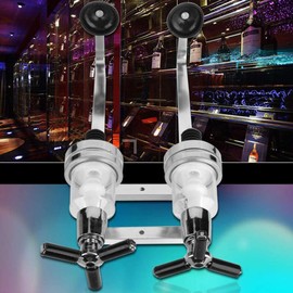 HAKUNA 2-Bottle Liquor Dispenser,Aluminum Alloy Wall Mounted Bracket Wine Spirits Liquor Dispenser Home Bar Beverage Stand Revolving Nozzle Drinkware Set Home Bar Wine Dispenser Tools