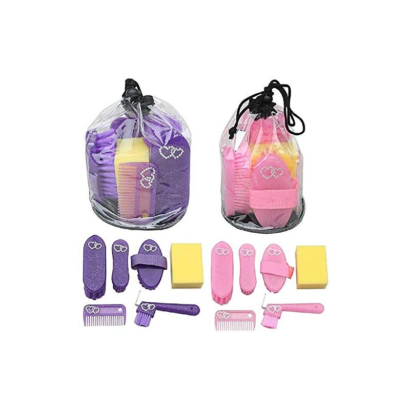 Elico Wexford 6 Piece Childrens Junior Glitter Hearts Grooming Kit