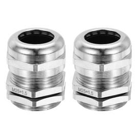 PATIKIL Waterproof Electrical Cable Glands, M25 2 Pcs 12-16mm Nickel-Plated Brass Cord Grip Electric Wire Connector Wire Protector for Outdoor Cable Box Enclosure Junction Box