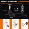 AUIMSOCO 9005 9006 Combo LED Headlight Bulbs Ultra Bright White