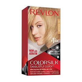 REVLON Colorsilk Beautiful Color Permanente para el cabello con tecnología de gel 3D y queratina, tinte para el cabello 100% de cobertura de gris, 71 rubio dorado
