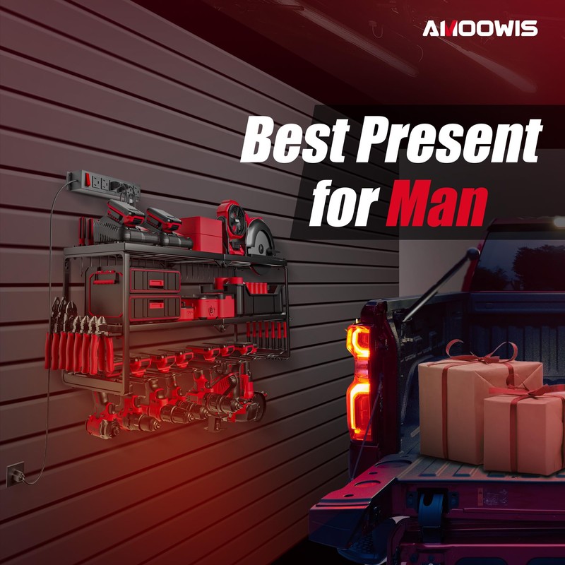Modular Garage Power Tool Organizer with Charging Station, Fully Welded