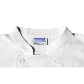GenieChef Men's Short Sleeve Classic Chef Coat S White