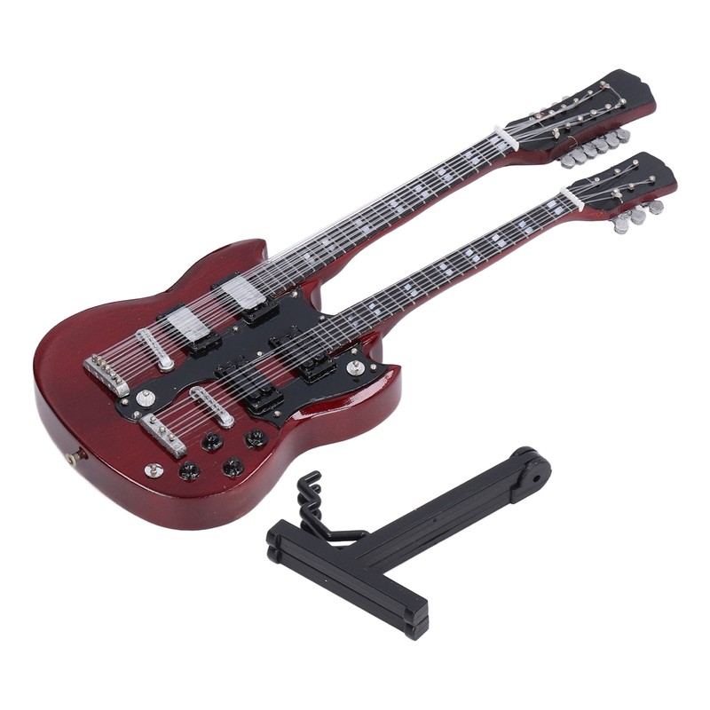 Wooden Miniature Guitar Elegant Mini Electric Guitar Musical Instrument Model
