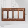 YDJSA Four Light Switch Cover Plate Solid North American Walnut
