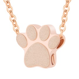 Pet Cremation Jewelry for Ashes Pendant Pet Urns For Dogs/Cats Urn Ashes Pendant Paw Print Urn Necklace with Mini Keepsake Memorial Ash Jewelry