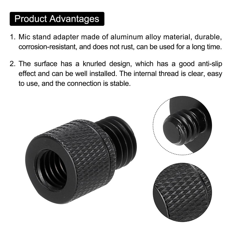 QUARKZMAN 4 Piece Microphone Stand Adapter, 3/8 Female Thread to
