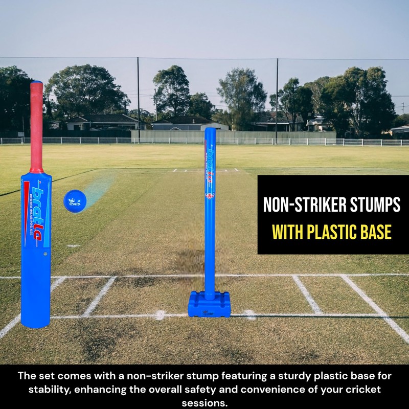 Bratla Plastic Cricket Set - Blue Color | Backyard and