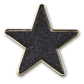 Glitter Star Pin Badge - Enamel - Single (BLACK)