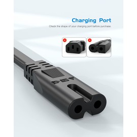 8Ft 2 Prong AC Power Cord Cable Fit for Bose SoundTouch Sereis 10 20 30, Soundbar 300 550 600 700 900, Solo TV Speaker, Home Smart 450 500 Speaker Music System Replacement - (Etl Listed Cable)