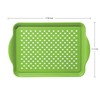 Oggi Rectangle Non Skid Rubber Grip Serving Tray, Green 17.5