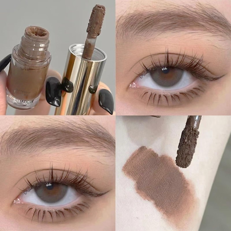 Brown Liquid Eyeshadow, Matte Dark Brown Cream Eyeshadow, Smokey Nude