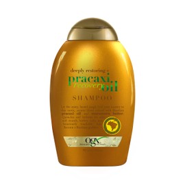 OGX Deeply Restoring + Pracaxi Recovery Oil AntiFrizz Shampoo with Murumuru Butter to Intensely Hydrate Curly Wavy Hair SulfateFree Surfactants for ColorTreated Hair, 13 Fl Oz