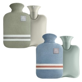 IPPON Hot Water Bottle, Eco Hot Water Bottle, Set of 2, 3.3 gal (1 L) Capacity, Water Injection Type, PVC, Soft, With Cover, Energy Saving, No Electricity Required, Can Be Used Repeatedly, Cold