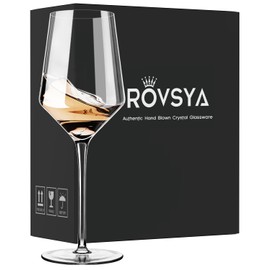 OJA White Wine Glasses Set of 4- Modern Crystal Hand Blown Wine Glass-15 oz,Thin Rim,Long Stem,Perfect for Red or White,Daily Use,Unique Wedding Anniversary or Birthday Gift