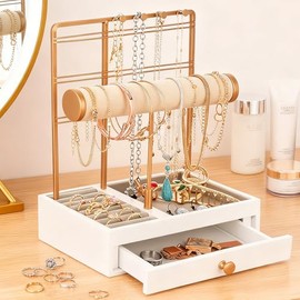Organizador de Joyas,6 Niveles Expositor de Joyas,Soporte para Joyas con en Forma de T,Exhibidor de Joyeria para Guardar y Exhibir Anillos, Collares, 