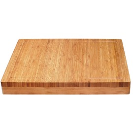 Lipper International Bamboo Wood Over-the-Counter-Edge Kitchen Cutting and Serving Board, 17-5/8" x 13-7/8" x 2"