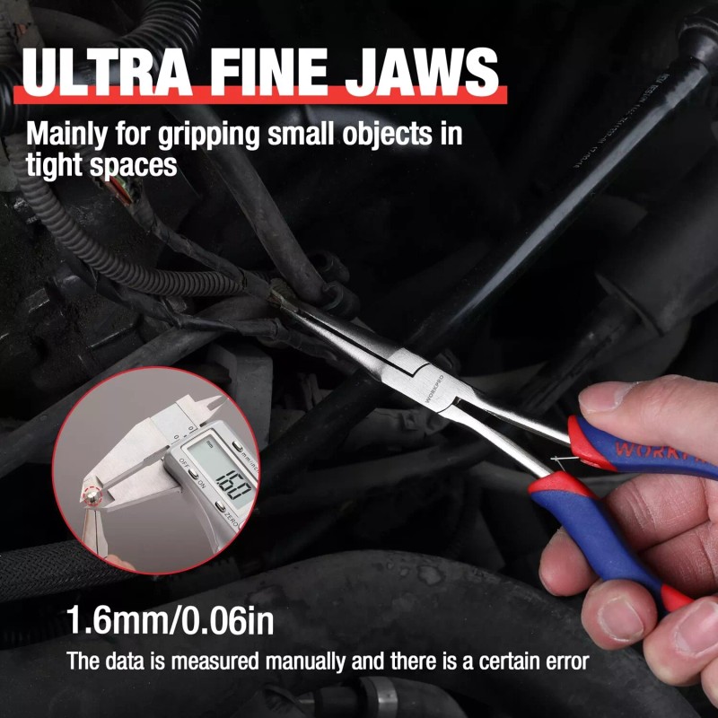 WORKPRO 7-Inch Long Reach Needle Nose Pliers Mini Small Extra