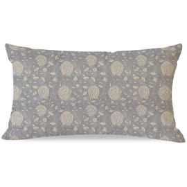 HERHOME Vintage Floral Block Print Lumbar Decorative Throw Pillow Covers 18x18 Inch Blue Outdoor Cottagecore Farmhouse Decor Cushion Cases Country Home Decorations for Living Room Bedroom Sofa Couch