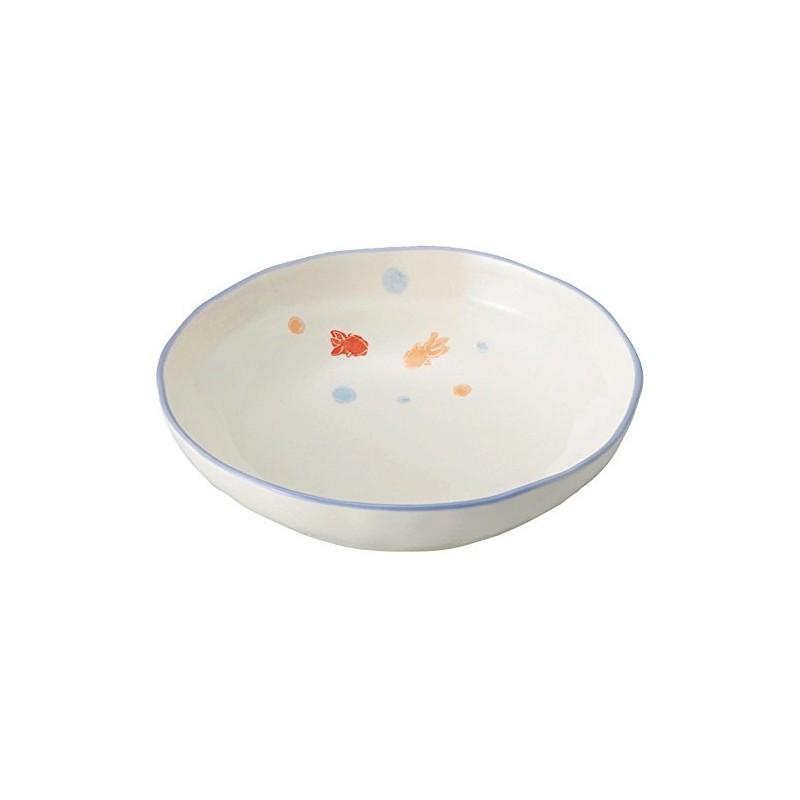 Banko Ware 12943 Noodle Bowl for One Person Heartwarming Goldfish
