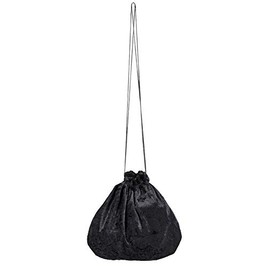 shoperama Velvet Bag with Drawstring Bag Marquise Witch Vampire Pirate Costume Accessory Colour: Black