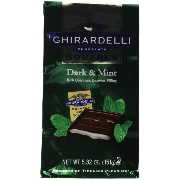 Ghirardelli Choc Sqr Drk Wht Mint, 5.32 oz