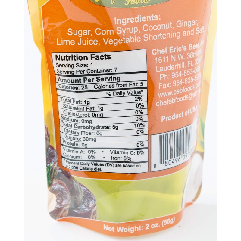 Chef Eric's Coconut Ginger Busta Candy, Jamaican candy like Colombian