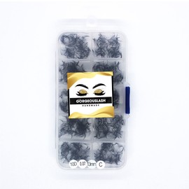 GorgeousLash 1000 Premade Lash Fans. 10D, 8D, 7D, 6D, 5D, 4D, 3D. Eyelash extensions, Handmade! (Curl C- 10D -1000 Fans, 13mm)