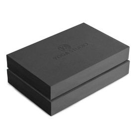 Yoga Studio Yoga Block - 30cm x 20cm x 5cm Non-Slip EVA Block - Twin Pack Bevelled Edges Lightweight Exercise Accessories (Graphite Grey)
