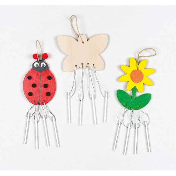 Baker Ross E8743 Wildlife Wooden Windchimes (Pack of 4) For