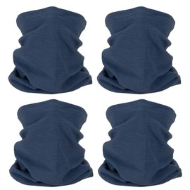 PATIKIL Winter Neck Warmer, 4 Pack Windproof Neck Gaiter Cold Weather Scarf Face Covering Ski Gaiter for Men Women, Navy Blue
