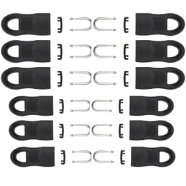 Zip pendant for repair, 12 sets, each 6 x 35 mm and 45 mm total length, pluggable, zip zip, zip slider suitcase, backpack, handbag, zip pendant slider tabs