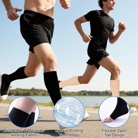 Kompressionsstrümpfe für Damen Herren,4 Paar Kompressionsstrümpfe Ohne Zehen,Stützstrümpfe Ohne Fußspitze,Kompressionssocken,Kompressionssocken Offene Spitze,Open Toe Compression Socks