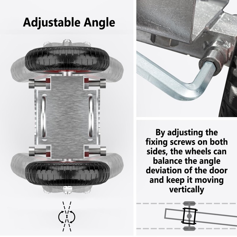 Blütezeit Rolling Gate 6'' Heavy-Duty Rubber Wheel Carrier 2pcs, Double-U
