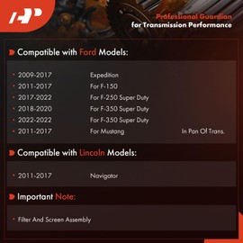 A-Premium Automatic Transmission Fluid Filter with Pan Gasket, Compatible with Ford F-150 2011-2017, F-250 Super Duty 2017-2022, F-350 Super Duty 2018-2022, Mustang, Expedition & Lincoln Navigator