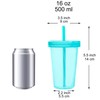 Youngever 9 Sets 16 Ounce Plastic Cups with Lids and