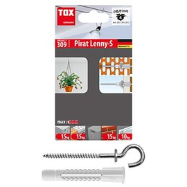 TOX Pirat Lenny-S, Dowel 6 x 41 mm, Hook 3. 5 x 71 mm, 4 pcs, 051701311, White, Set of 4 Pieces