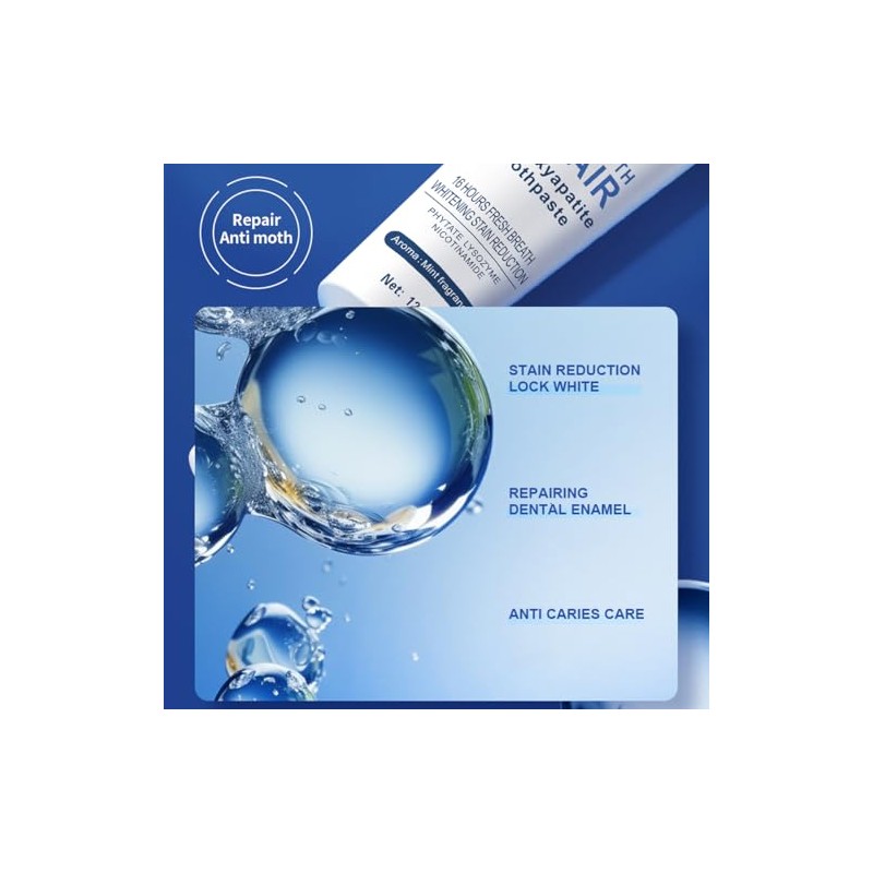 Nano Hydroxyapatite Toothpastes for Enamel Protection Fluoride Free,2 Pack |