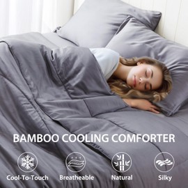 Bamboo Viscose Summer Comforter/Blanket - Ultra Soft & Breathable Comfort - Perfect Medium Weight for Snuggling Without Overheating - Stay Cool & Cozy All Night