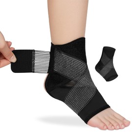 Beugo Ankle Support Brace, Adjustable Ankle Brace Wrap Strap, L