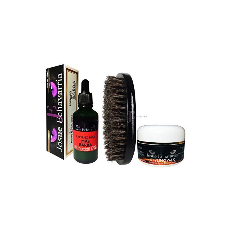 Kit Loción Crecimiento de Barba 5%, Incluye Cera para Barba