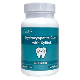 crait Hydroxyapatite Gum Remineralizing Gum with Non-Nano Hydroxyapatite and Xylitol, 70mg HA Per Piece, Sugar-Free Mint Chewing Gum for Fresh Breath 60 Pieces